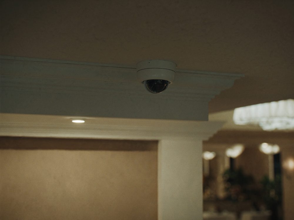 A discreet ceiling camera