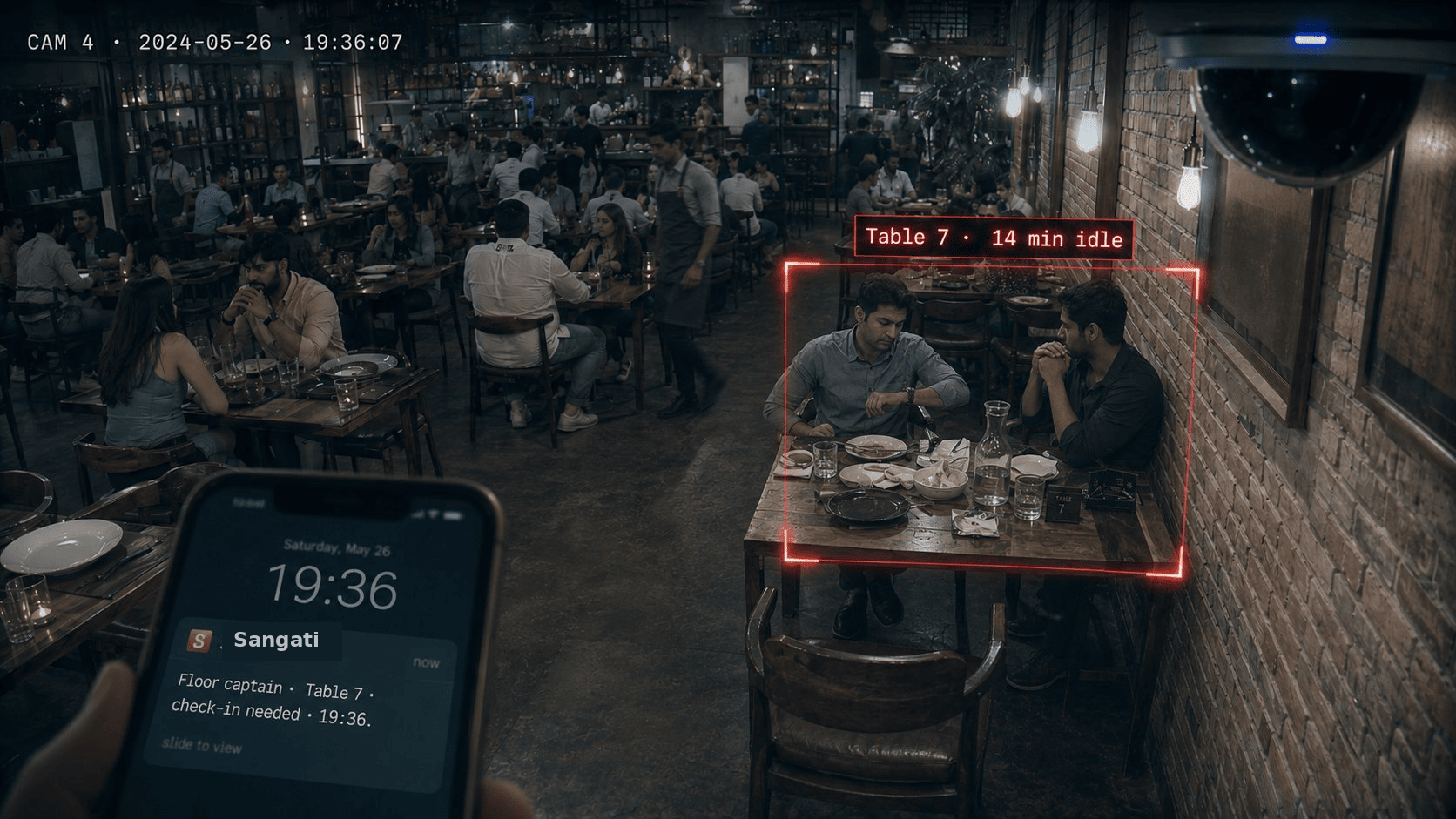 Sangati alert on Table 7 with phone notification